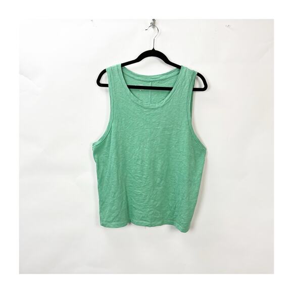 2/$30 J.Crew Girlfriend Tank XL Women Light Green Stretch Cotton Knit - Picture 3 of 8